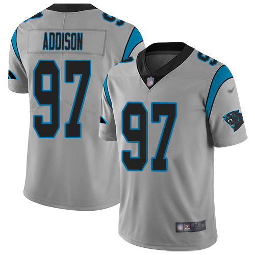 Carolina Panthers Limited Silver Youth Mario Addison Jersey NFL Football #97 Inverted Legend